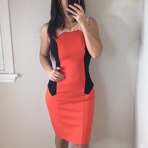 Bar III color blocked fitted dress